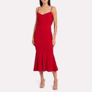 NWT Katie May red twirl crepe open back dress